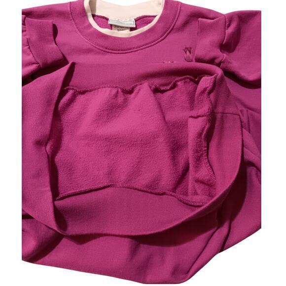 VINTAGE Sweatshirt Pink Size XL Flowers Roses Sparkle Beading Long‎ Sleeves - Picture 7 of 10